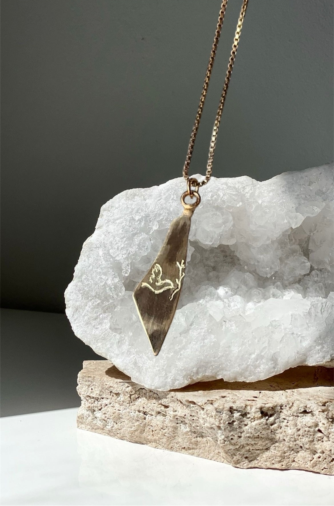 שרשרת יונה ועלה של זית כסף 925