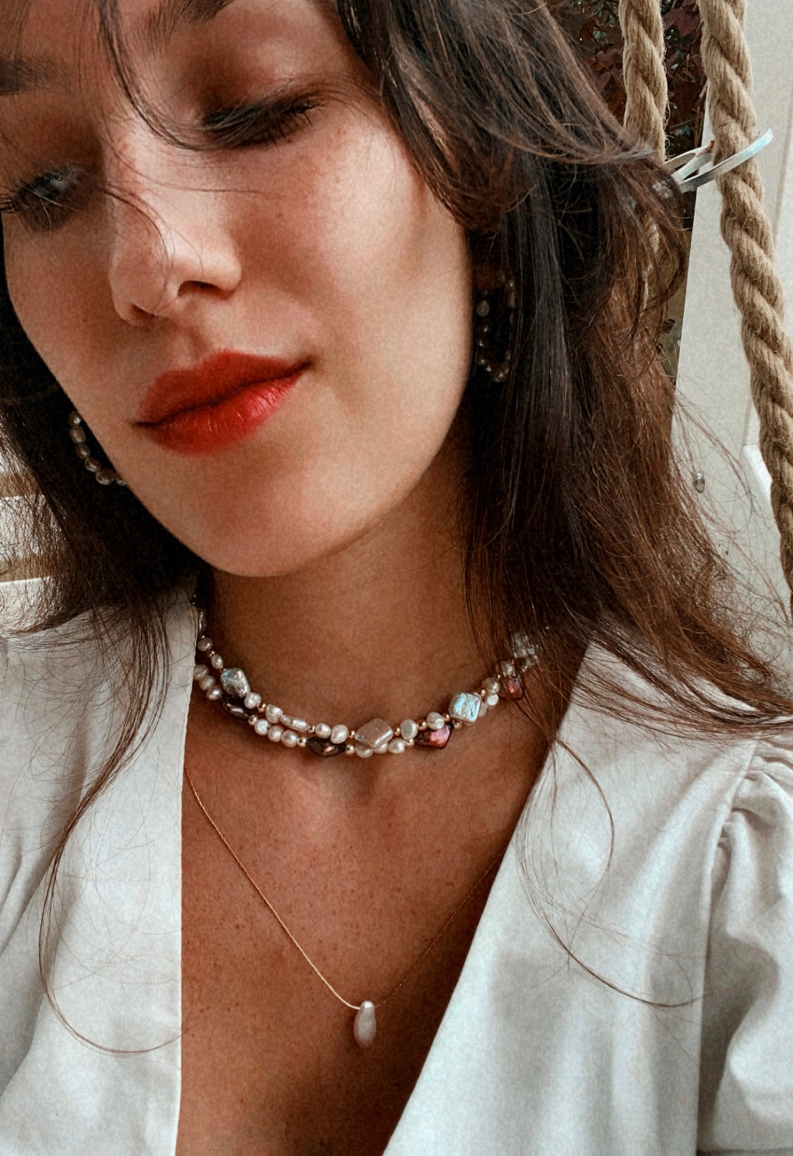 MON CHERRY silver/gold necklace
