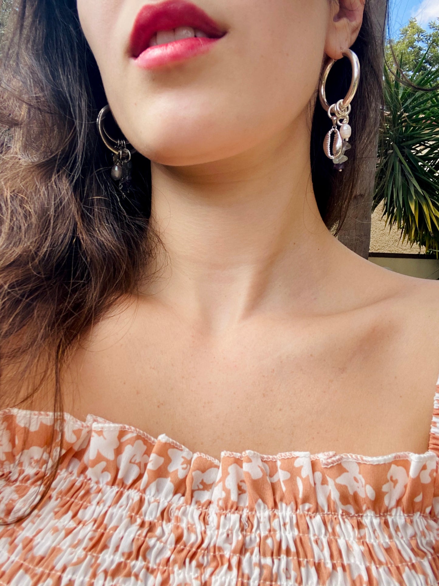 HAVANA TRIPLE earrings silver