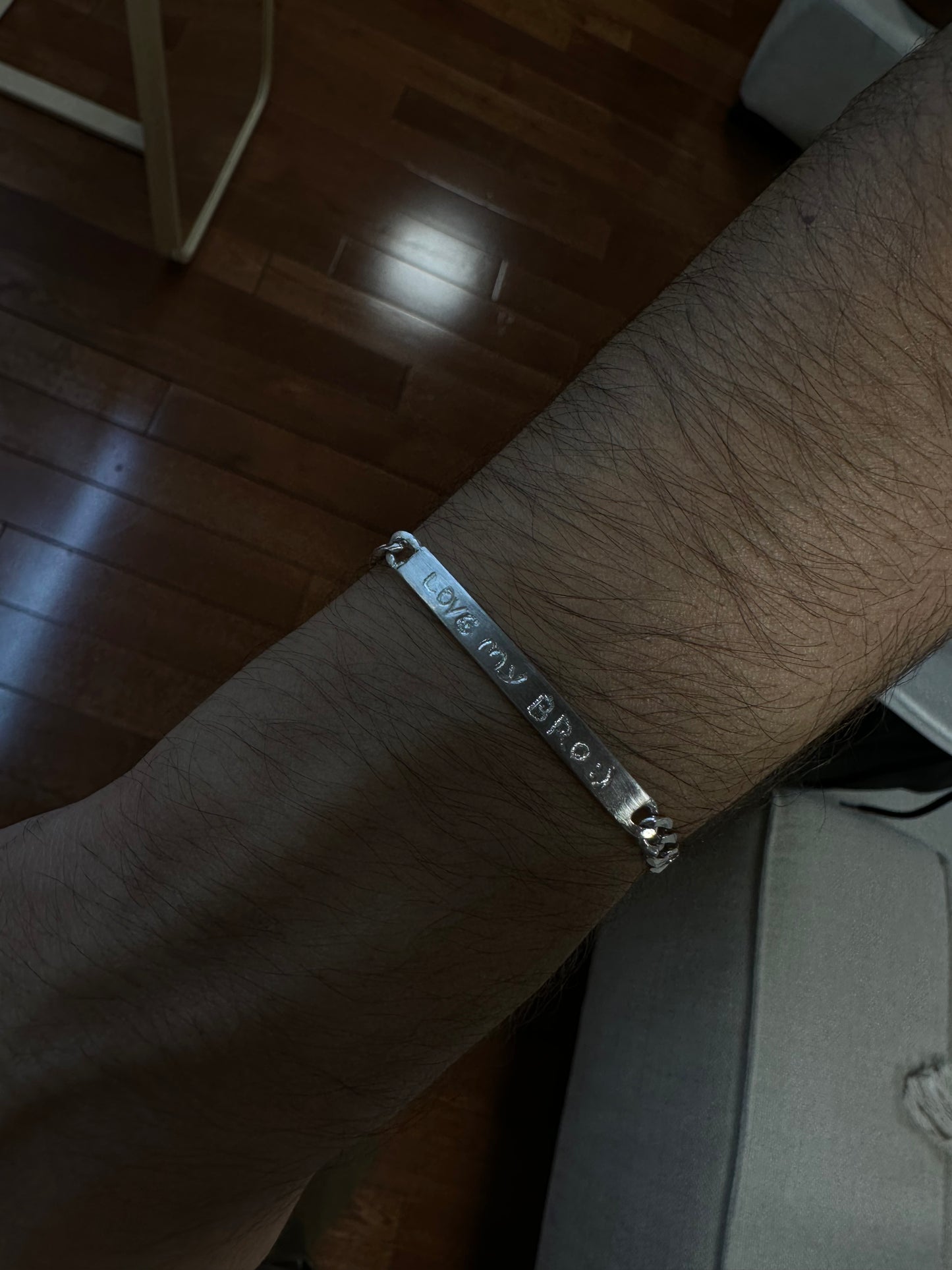 צמיד חריטה אישי כסף גורמט עדין