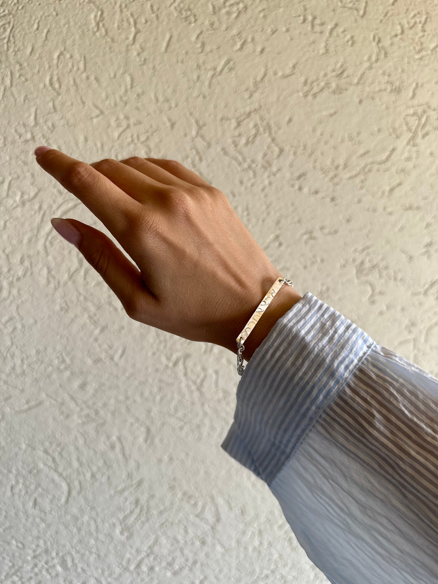 צמיד חריטה אישי כסף גורמט עדין