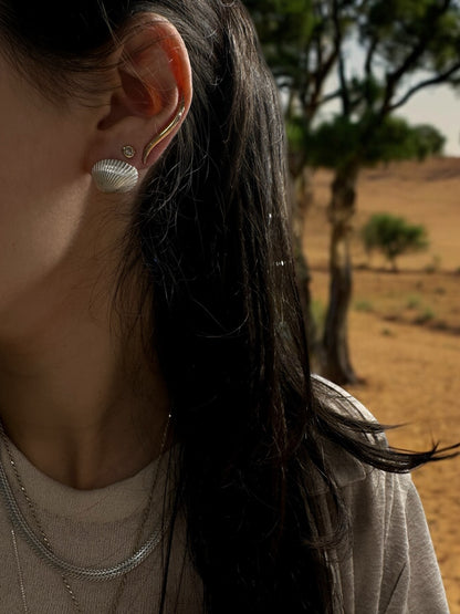 Bondi beach earrings S 18k White gold