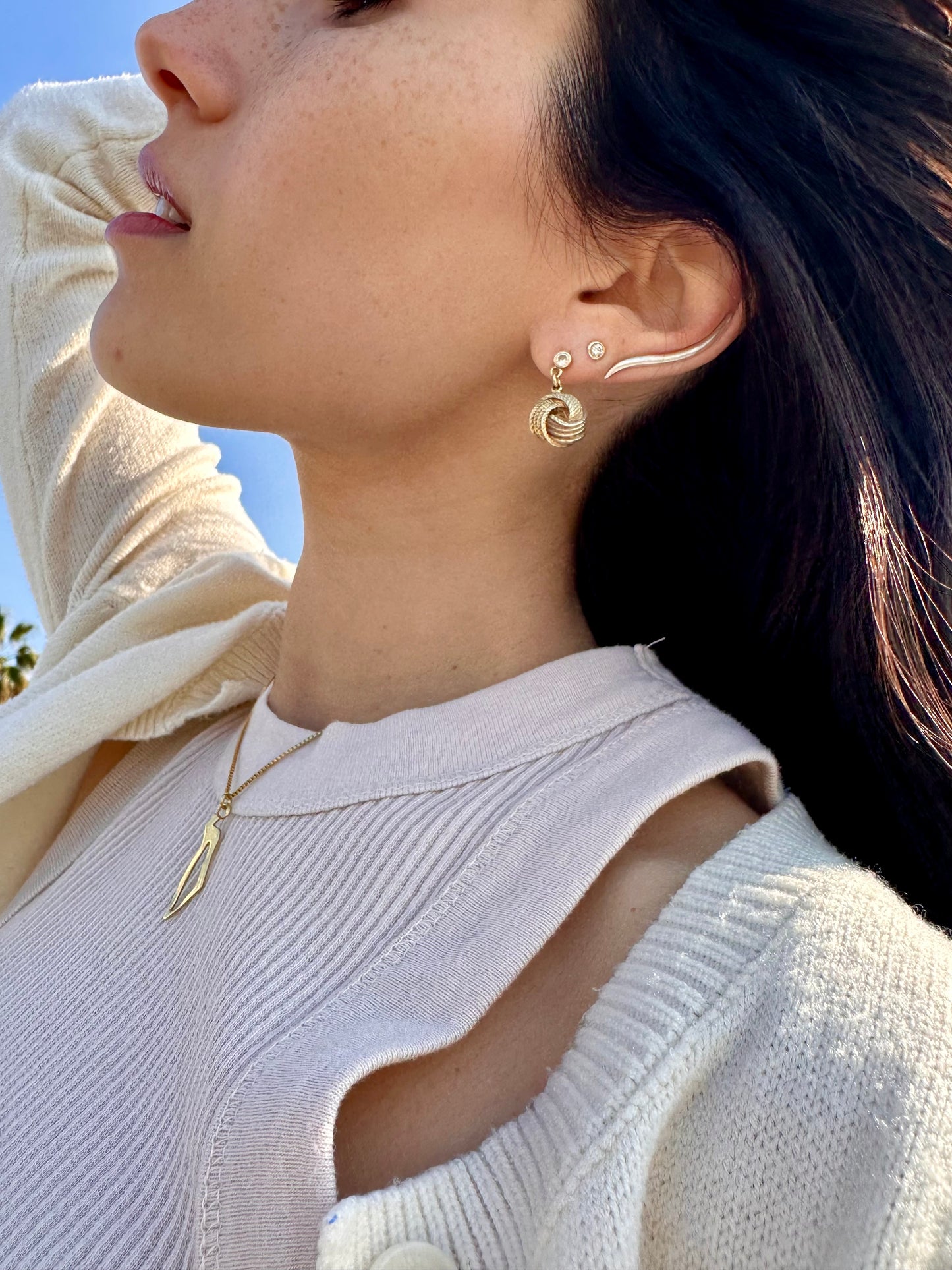 Julie Earring Single 18k White Gold