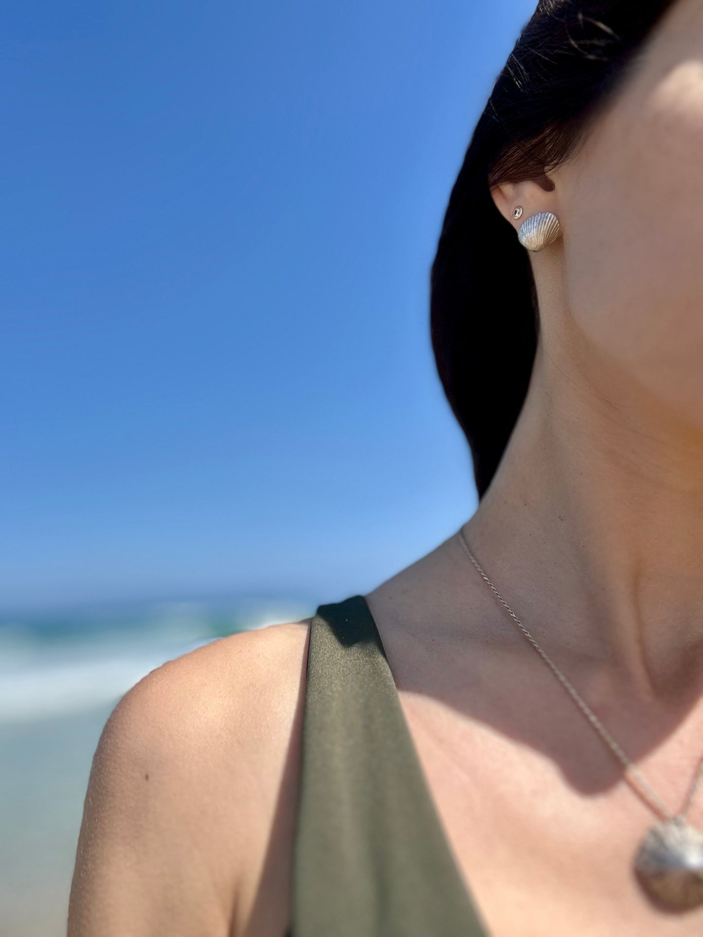 Bondi beach earrings S 18k White gold