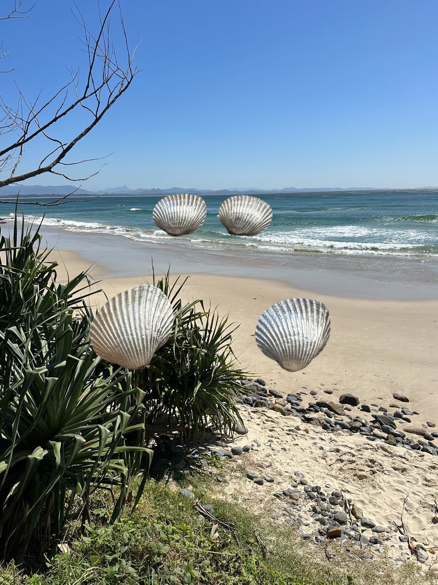 Bondi beach earrings S 18k White gold