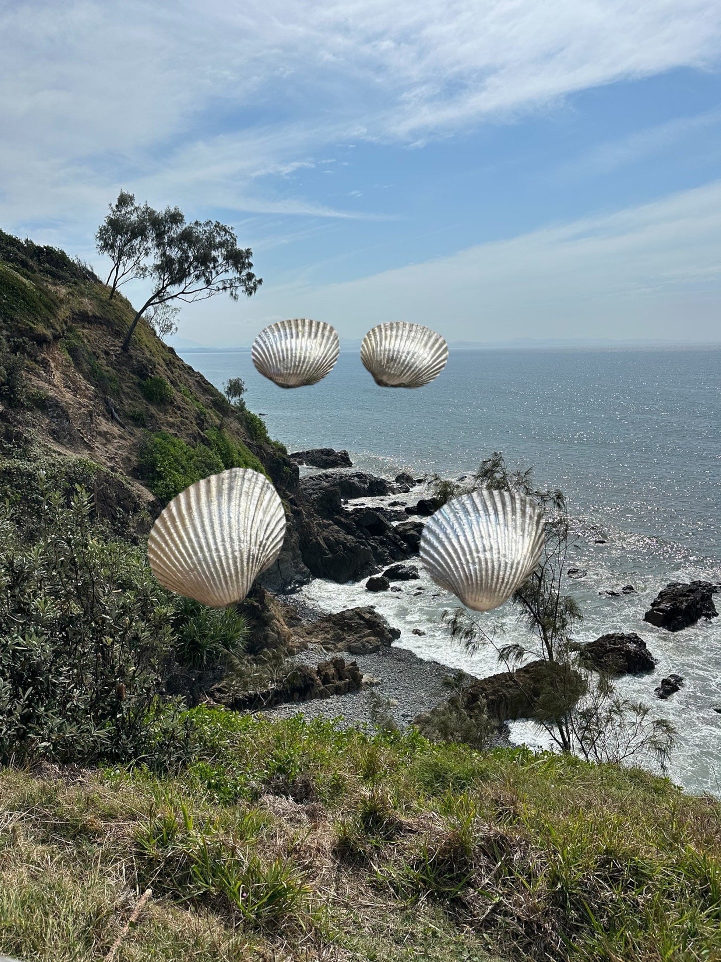 Bondi beach earrings S 18k White gold