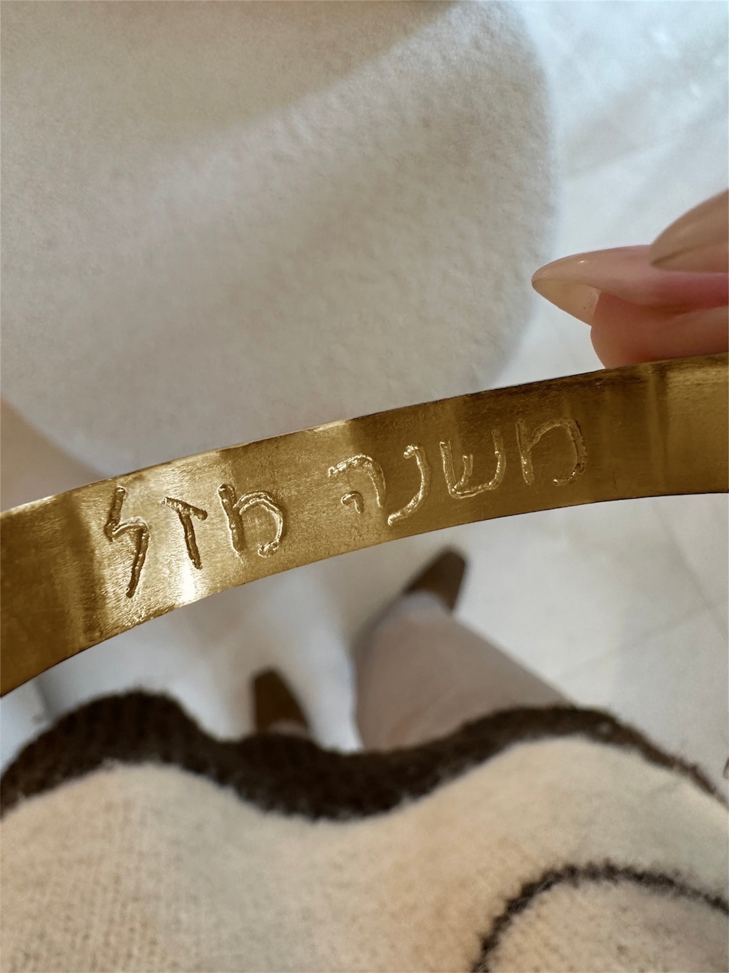 צמיד חריטה אישית קשיח לארג׳ כסף 925