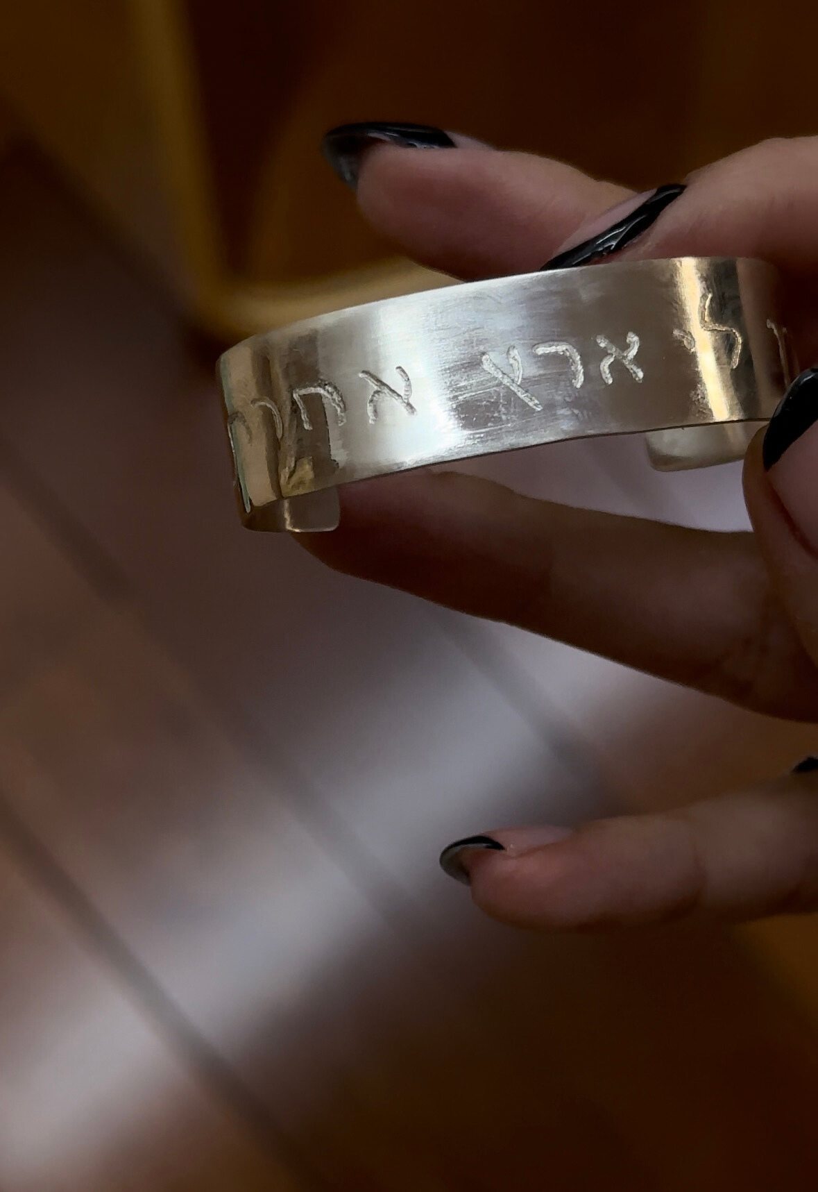 צמיד חריטה אישית קשיח לארג׳ פלטינום