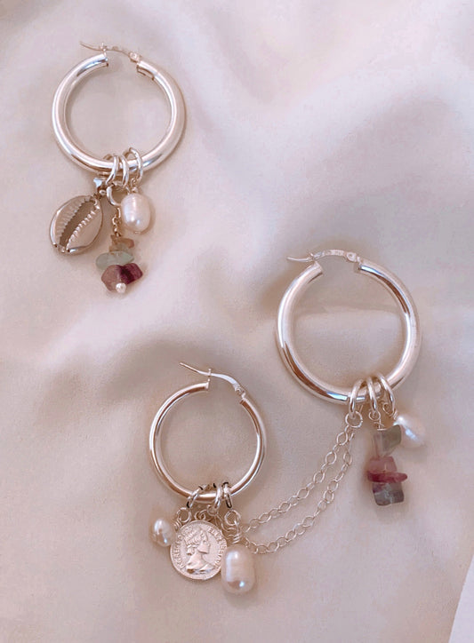 HAVANA TRIPLE earrings silver