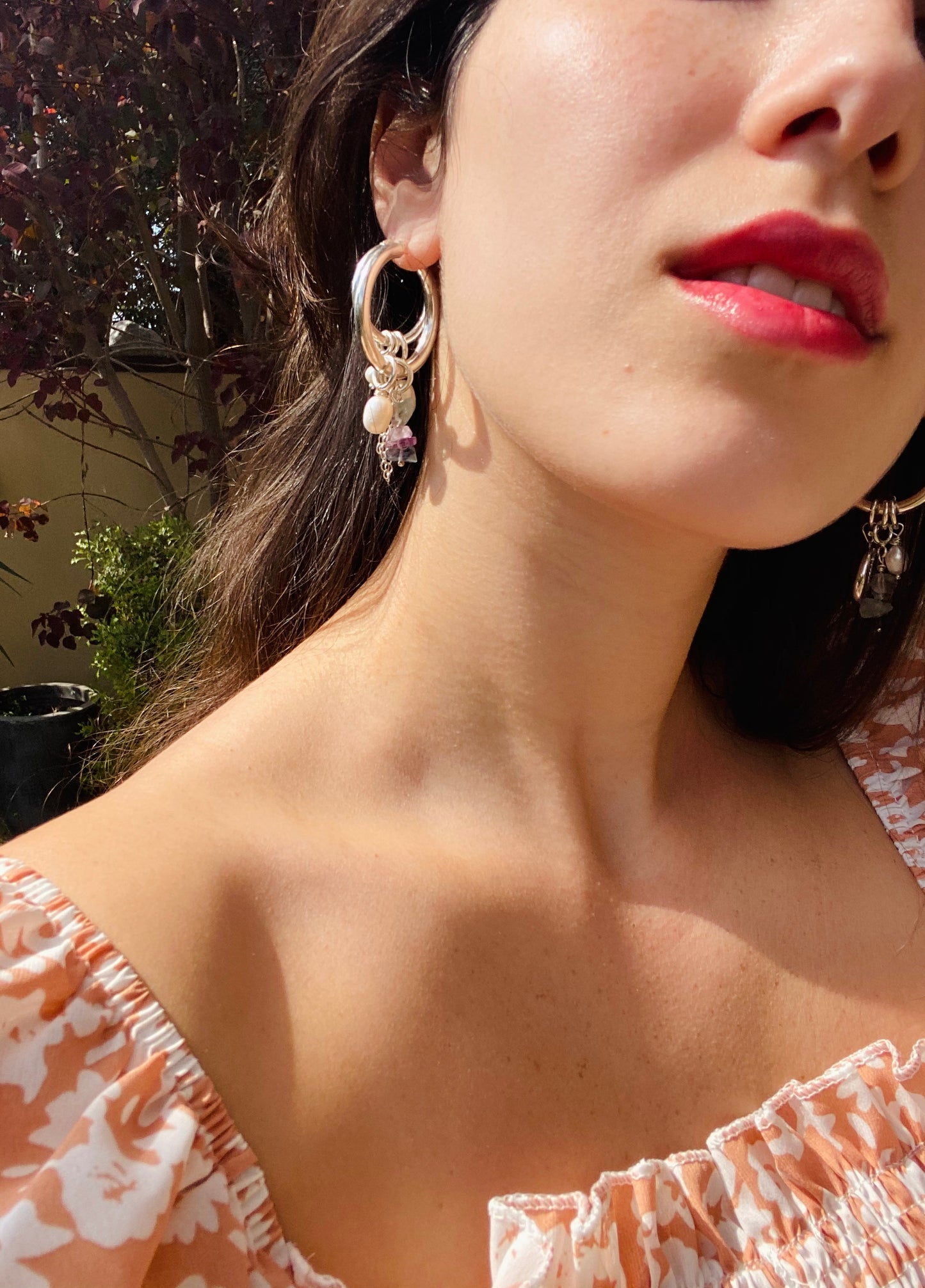 HAVANA TRIPLE earrings silver