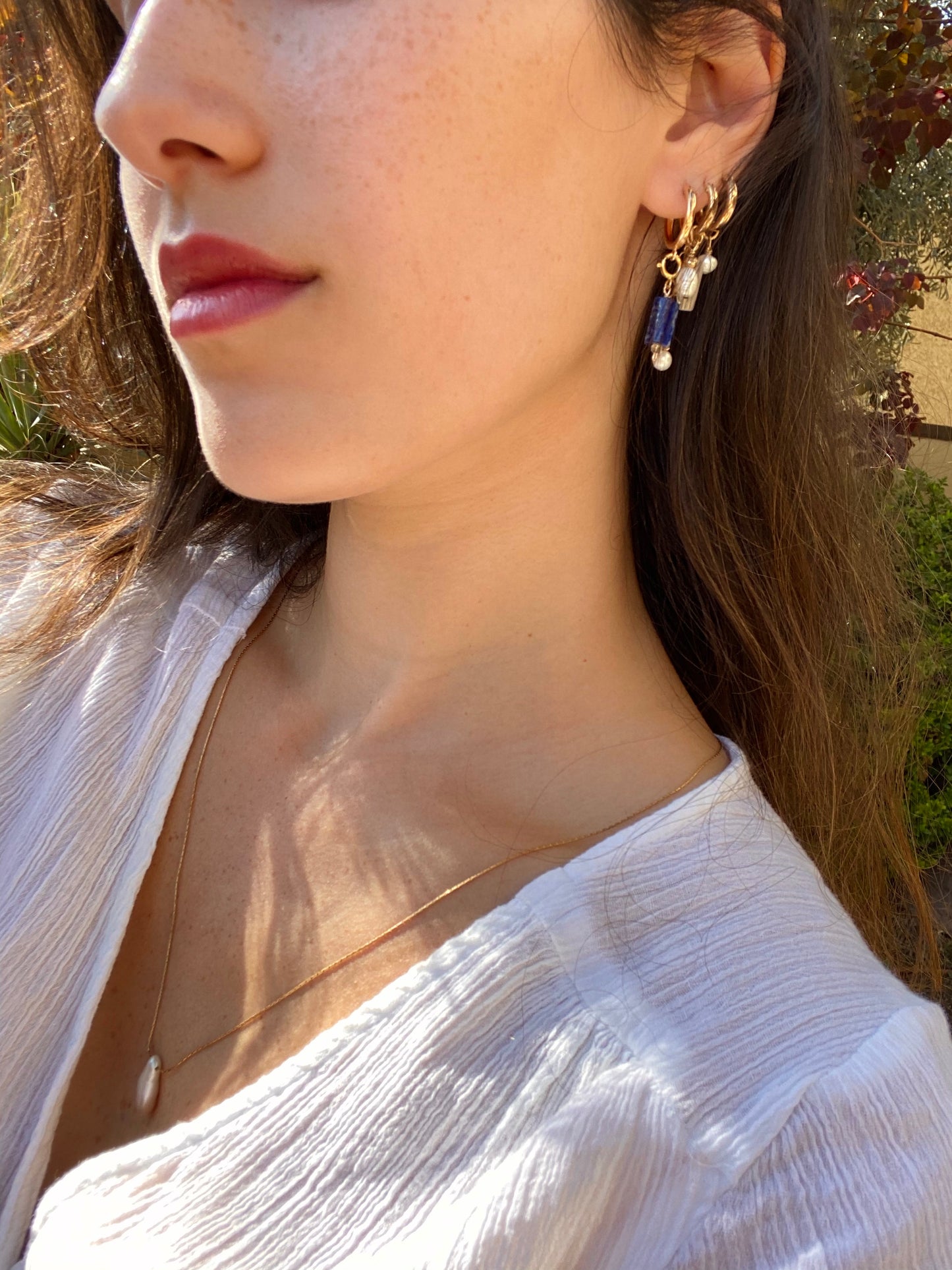 BLUE LAPIZ charm gold