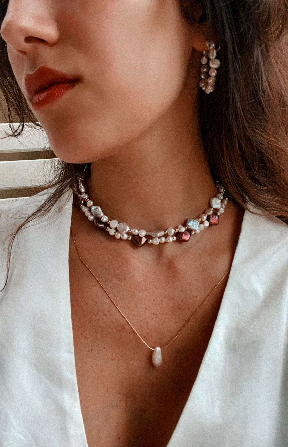 MON CHERRY silver/gold necklace